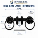 Side Gate Fixing Kit Ring Latch Brenton Bolt 3x 18" Tee Hinges Black - Image 3