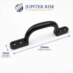 Cast Iron D Pull Handle 150mm 6" Hot Bed Shed Gate Antique Black - Image 3