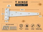 Heavy Duty Garden Gate Hinge & Hardware Set – Galvanised or Standard - Image 25