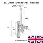 Self Locking Auto Gate Catch Hunting Type Galvanised Long Lever Striker Hardware - Image 3