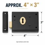 Rim Lock Deadlock Black Surface Mounted Shed Gate Door Security Lock with 2 Keys - Image 5