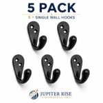 Cast Iron Wall Hooks 5 Pack Vintage Black Coat Robe Towel Hat - Image 4
