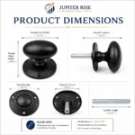 Mortice Door Knobs Oval Black Antique Sprung Cast Iron Pair Heavy Duty - Image 4