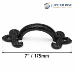 Cast Iron Door Pull Handle Antique Black Fleur de Lys 7" 175mm - Image 4