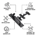 Heavy Duty Suffolk Latch Black Long Thumb catch 115mm Garden Gate Handle - Image 4