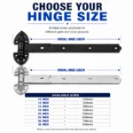 Heavy Reversible Gate Hinge Garage Stable Barn PAIR Galvanised Black Inc Fixings - Image 4