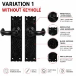 Black Antique Cast Iron Door Handle Lever Latch or Lock Traditional 155mm - Image 4