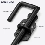 Gate Drop Bolt Heavy Duty 12" Cane Type Black Shed Garage Stable Door - Image 4