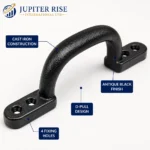 Cast Iron D Pull Handle 150mm 6" Hot Bed Shed Gate Antique Black - Image 4