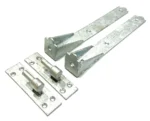 Adjustable Hook & Band Gate Hinges Heavy Duty Shed Door Black Galvanised 10"-36" - Image 5