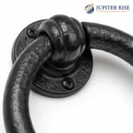 Ring Door Knocker 95x100mm Black Antique Cast Iron with Fixings - Image 5