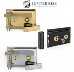 Traditional Rim Lock 6 x 4 Inch with 2 Keys & Screws Shed Gate Door Black Brass - Image 5