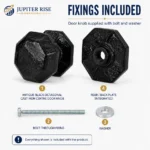 Cast Iron Door Knob 2.5" Octagonal Centre Antique Black Vintage - Image 5