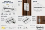 Steel Butt Hinge PAIR Door Cupboard Cabinet 1.5" 2" 2.5" 3" 4" with Screws - Image 5