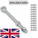 Adjustable Gate Eye Bolt Zinc Plated Heavy Duty 12mm 16mm 19mm 22mm with Nuts - Image 5