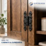 Antique Black Cast Iron Butterfly Hinges 40x90mm Cabinet Cupboard Pair - Image 5