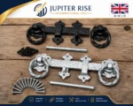 Twisted Ring Gate Latch Galvanised Heavy Duty Black Antique Iron Ornament 8" 10" - Image 5