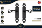 Black Antique Cast Iron Designer Tudor Lever Lock or Latch Door Handle - Image 5