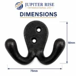 5x Double Coat Hooks Wall Mounted 75x50mm Vintage Robe Towel Clothes - Image 5