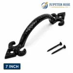 Cast Iron Pull Handle Fleur de Lys 4 5 6 7 Inch Door Gate Shed Antique Black - Image 6