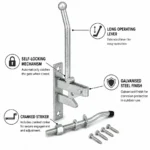 Self Locking Auto Gate Catch Hunting Type Galvanised Long Lever Striker Hardware - Image 5