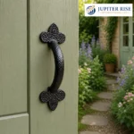 Cast Iron Door Pull Handle Antique Black Fleur de Lys 7" 175mm - Image 6