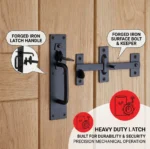 Heavy Duty Suffolk Latch Black Long Thumb catch 115mm Garden Gate Handle - Image 6