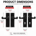 Black Antique Cast Iron Door Handle Lever Latch or Lock Traditional 155mm - Image 6