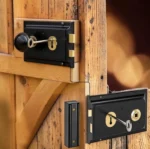 Traditional Rim Lock 6 x 4 Inch with 2 Keys & Screws Shed Gate Door Black Brass - Image 7