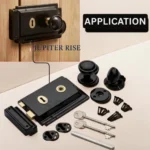 Traditional Rim Lock with White Rim Knob Set 6" x 4" Shed Gate Door Fixings - Image 7