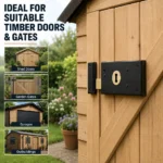 Rim Lock Deadlock Black Surface Mounted Shed Gate Door Security Lock with 2 Keys - Image 7