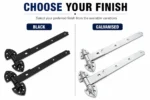 Heavy Reversible Gate Hinge Garage Stable Barn PAIR Galvanised Black Inc Fixings - Image 7