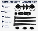 Ring Gate Latch Brenton Bolt 10 Inch Tee Hinges 3 Garden Gate Black - Image 7