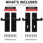 Black Antique Cast Iron Door Handle Lever Latch or Lock Traditional 155mm - Image 7