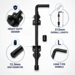 Gate Drop Bolt Heavy Duty 12" Cane Type Black Shed Garage Stable Door - Image 7