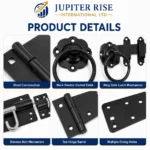 Side Gate Fixing Kit Ring Latch Brenton Bolt 3x 18" Tee Hinges Black - Image 7