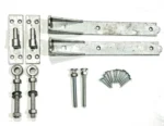 Adjustable Hook & Band Gate Hinges Heavy Duty Shed Door Black Galvanised 10"-36"