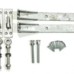 Adjustable Hook & Band Gate Hinges Heavy Duty Shed Door Black Galvanised 10"-36"