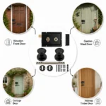 Traditional Rim Lock 6" x 4" Black Shed Door Lock with Keys Knob Set and Fixings - Image 9