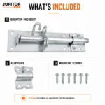 Brenton Pad Bolt Heavy Duty Gate Shed Door Black Galvanised BZP 4 6 8 10 Inch - Image 9
