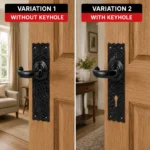 Black Antique Cast Iron Door Handle Lever Latch or Lock Traditional 155mm - Image 9