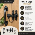 Suffolk Thumb Latch Cast Iron Antique Black 200mm Door Gate Barn Shed - Image 9