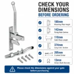 Self Locking Auto Gate Catch Hunting Type Galvanised Long Lever Striker Hardware - Image 8