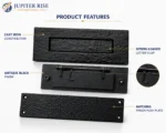 Cast Iron Letter Plate Antique Black 285x104mm Door Finger Push Plate - Image 10