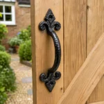 Cast Iron Pull Handle Fleur de Lys 4 5 6 7 Inch Door Gate Shed Antique Black - Image 10