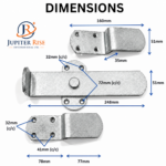 Self Locking Field Gate Catch Heavy Duty Galvanised Pad lockable c/w Striker - Image 2