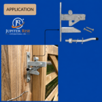 Self Locking Field Gate Catch Heavy Duty Galvanised Pad lockable c/w Striker - Image 3
