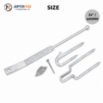 Field Gate Spring Fastener Latch 24" Catch Set Heavy Duty Galvanised - Image 3
