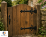Fleur De Lys Door Hinge Front Decorative Dummy Black Antique 400mm (16") Pair - Image 4