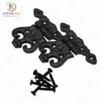 Black Antique Cast Iron 2.5" 110mm Ornamental Unequal Hinge 1 Pair